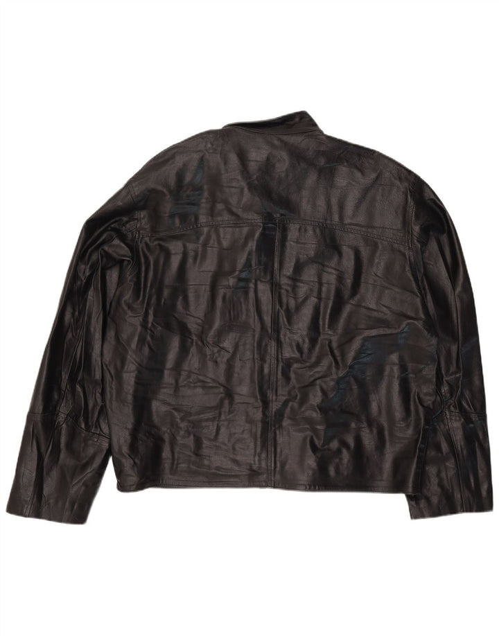 VINTAGE Herre Læderjakke UK 42 XL Sort Læder
