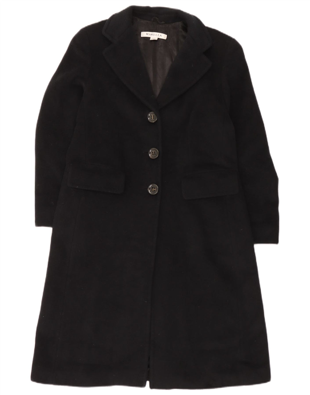 Marella Dame Overfrakke UK 14 Large Black Virgin Wool