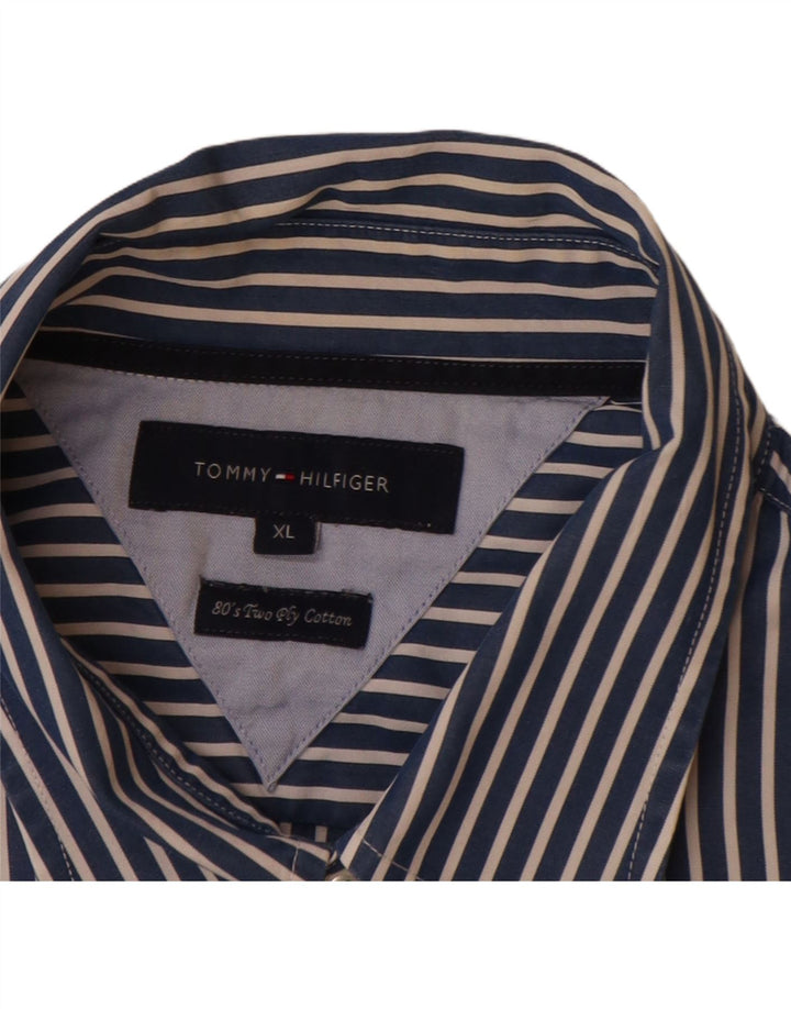 TOMMY HILFIGER Herreskjorte XL Marineblå stribet