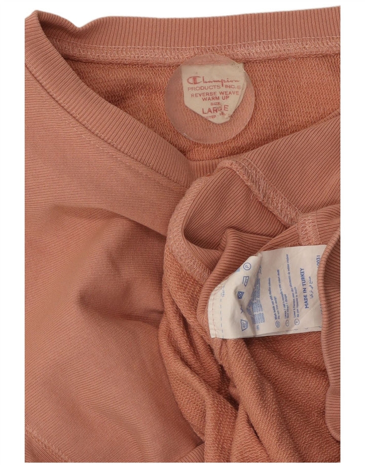 Champion Dame Sweatshirt Jumper UK 14 Large Pink Bomuld