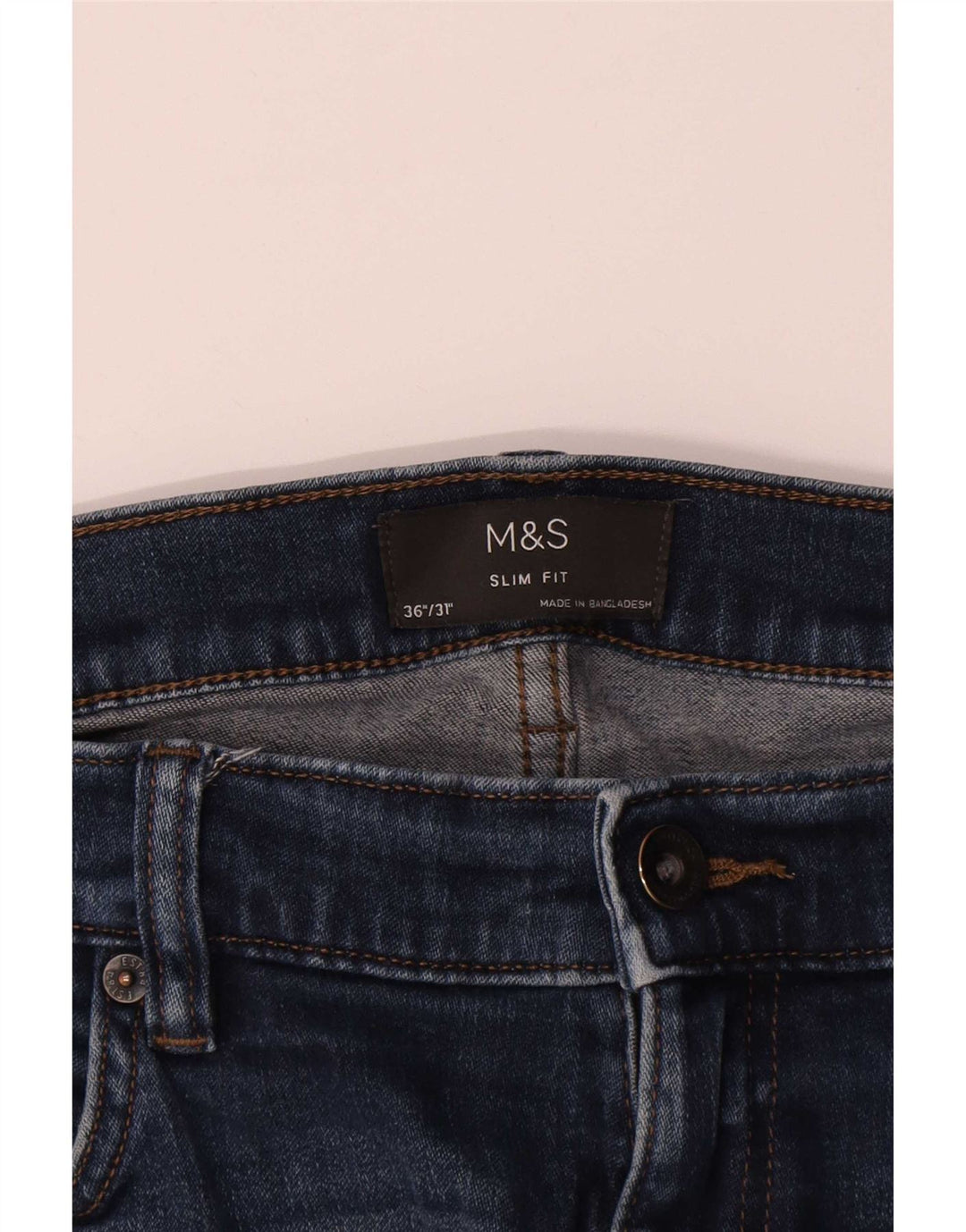 Marks & Spencer Herre Slim Jeans W36 L29 Blå Bomuld