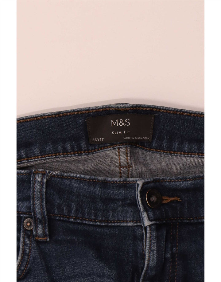 Marks & Spencer Herre Slim Jeans W36 L29 Blå Bomuld