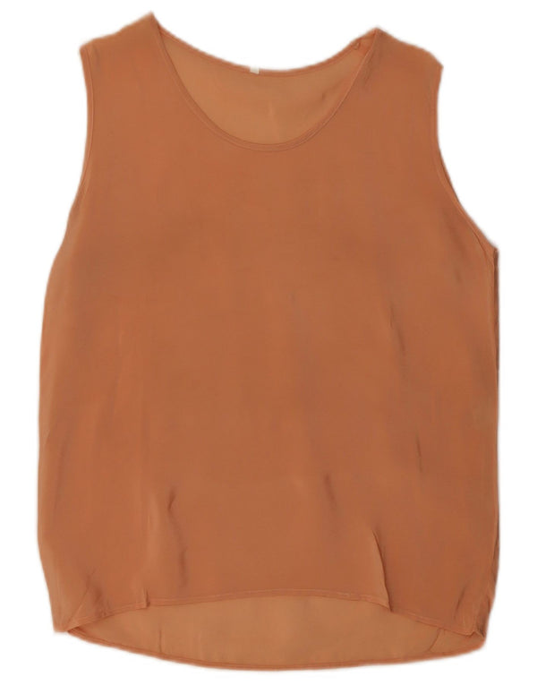 Vintage Damevest Top UK 10 Small Pink Polyester