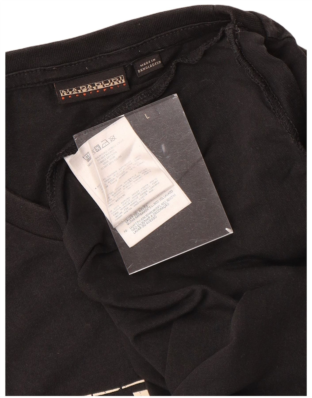 NAPAPIJRI Herre Geografisk Grafisk T-Shirt Top Stor Sort Bomuld