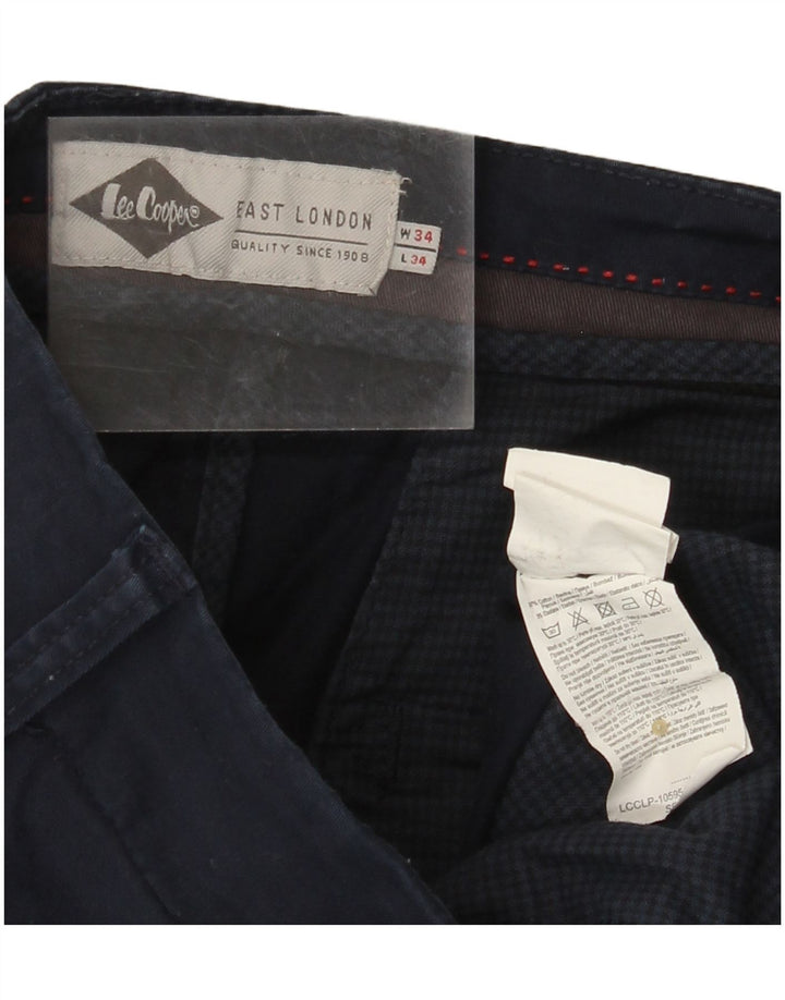 LEE COOPER Herre Slim Chino Bukser W34 L34 Marineblå Bomuld