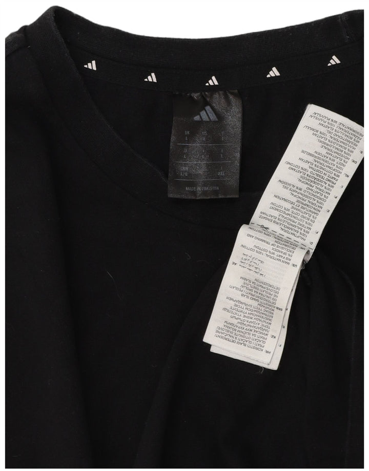 Adidas Herre T-Shirt Top Stor Sort Bomuld