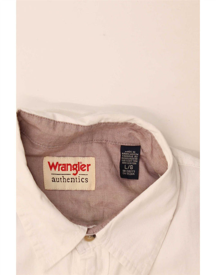Wrangler kortærmet herreskjorte Stor hvid bomuld