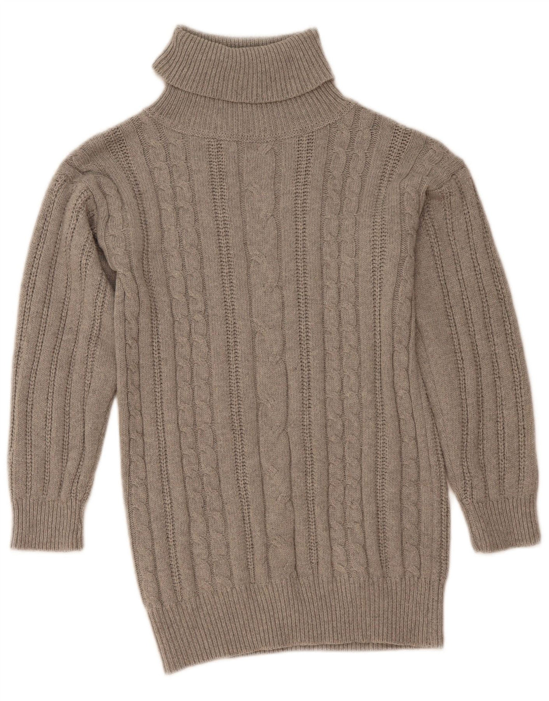 Vintage Dame Roll Neck Jumper Sweater UK 12 Medium Grey Polyester