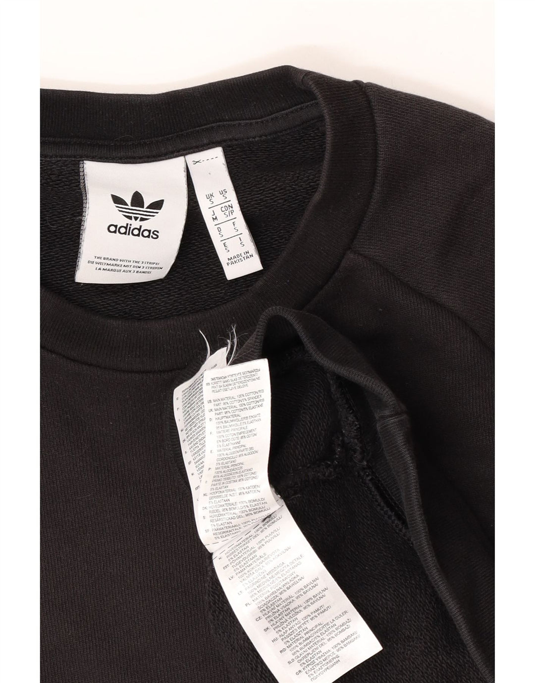 Adidas Herre Loose Fit Sweatshirt Jumper lille sort bomuld