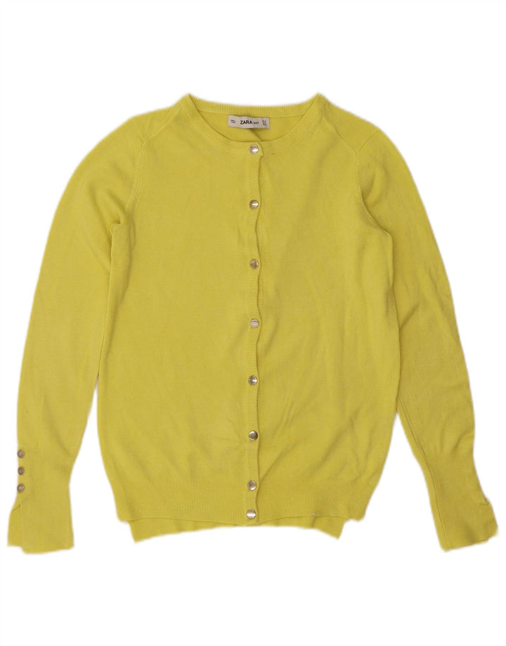 Zara Dame Cardigan Sweater UK 10 Lille Gul