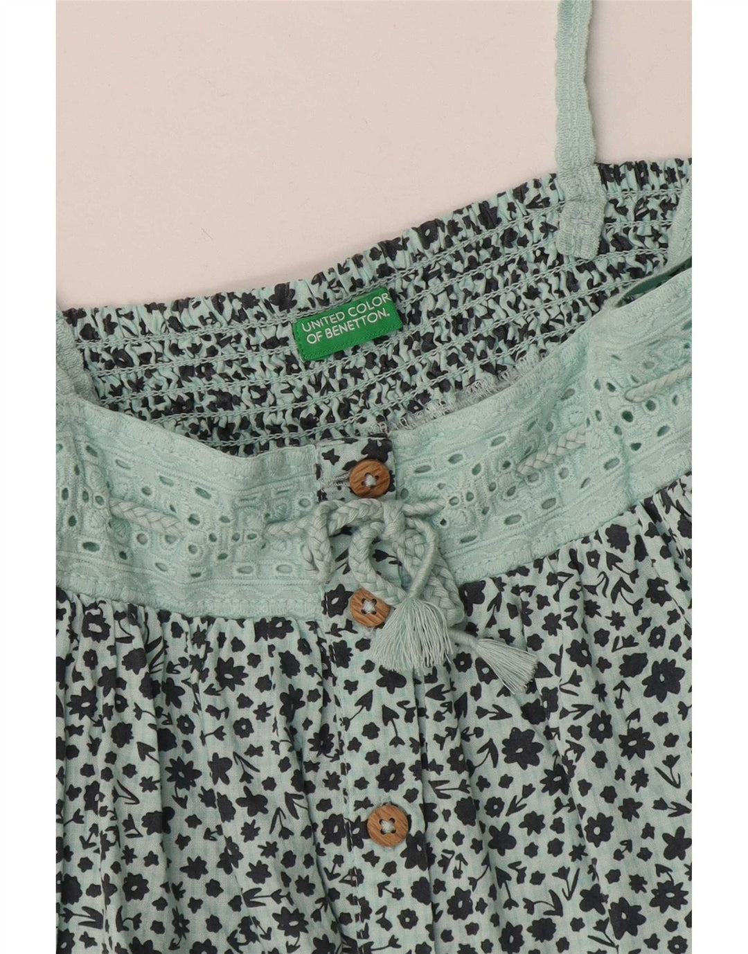Benetton Girls Cami Top 2-3 år turkis blomster