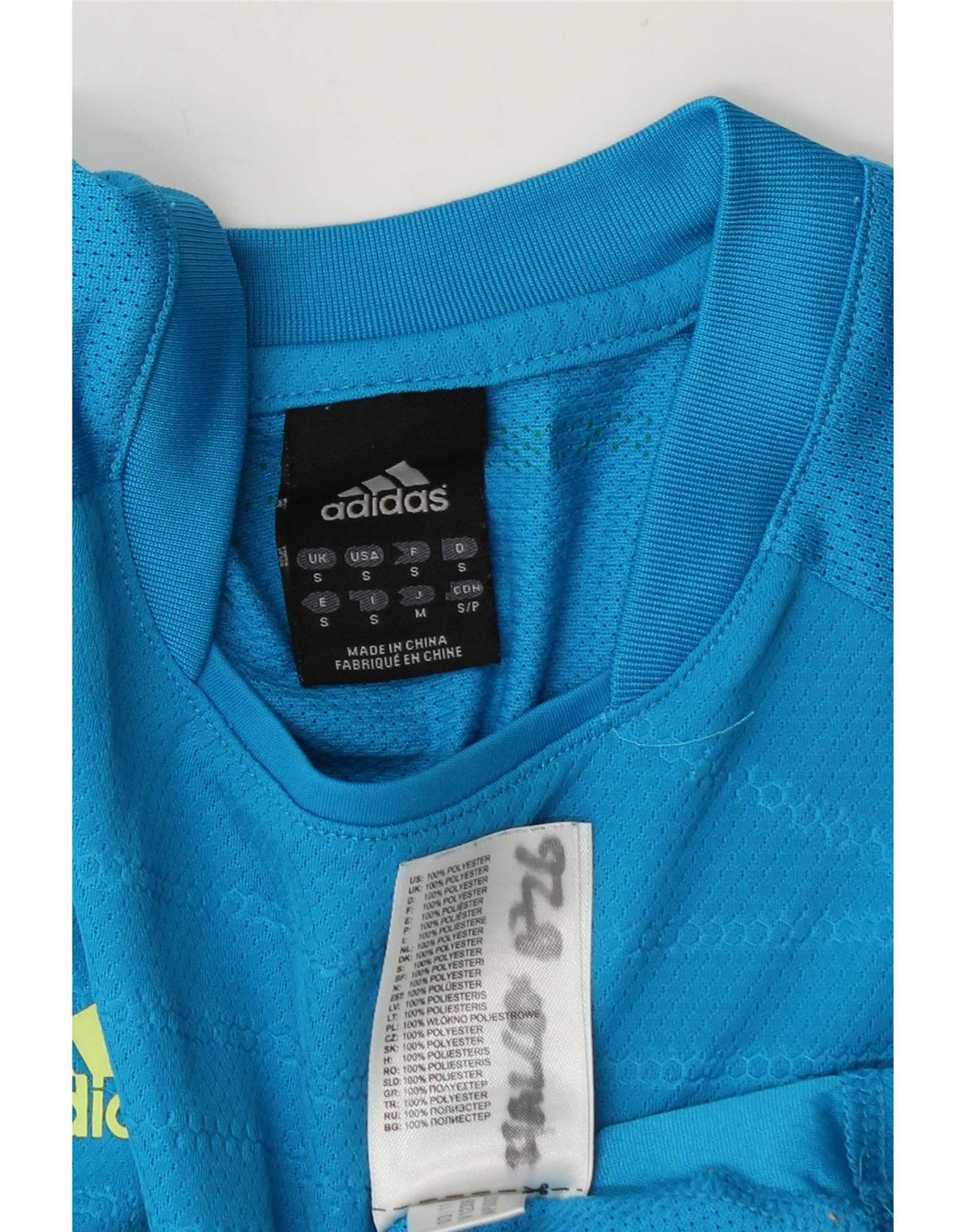 Adidas T-shirt top lille blå polyester til mænd