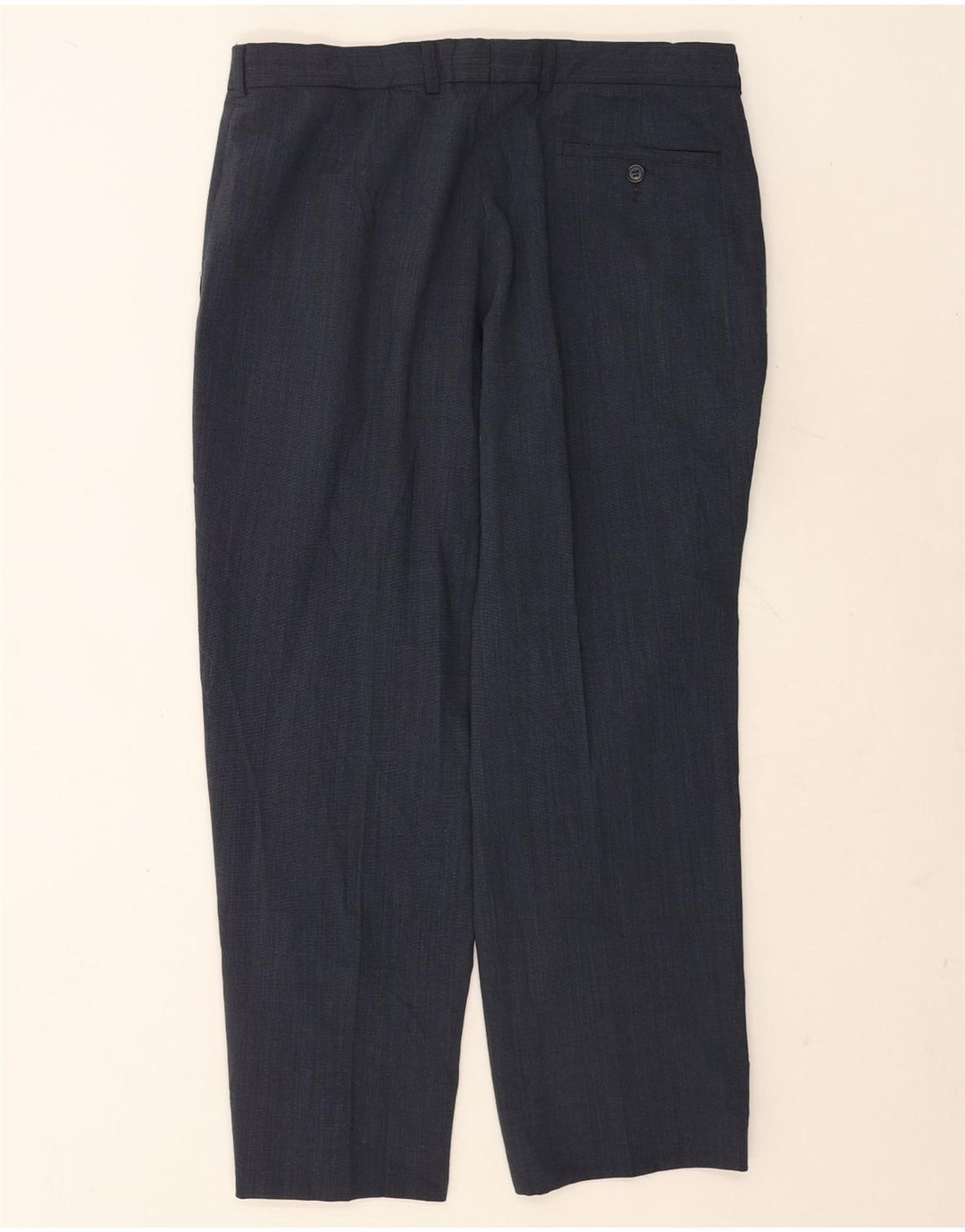 Marks & Spencer Straight Suit Bukser til mænd W34 L29 Marineblå polyester