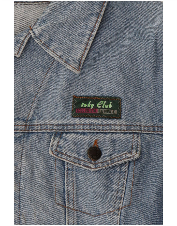 Vintage drenge grafisk denimjakke 11-12 år blå