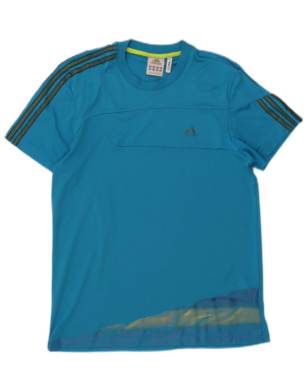 Adidas Herre Climacool T-Shirt Top Medium Blue Polyester