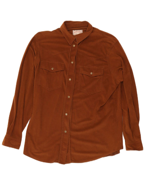 Country Casuals Dame Velour Skjorte Bluse IT 42/44 Medium Brun Triacetat