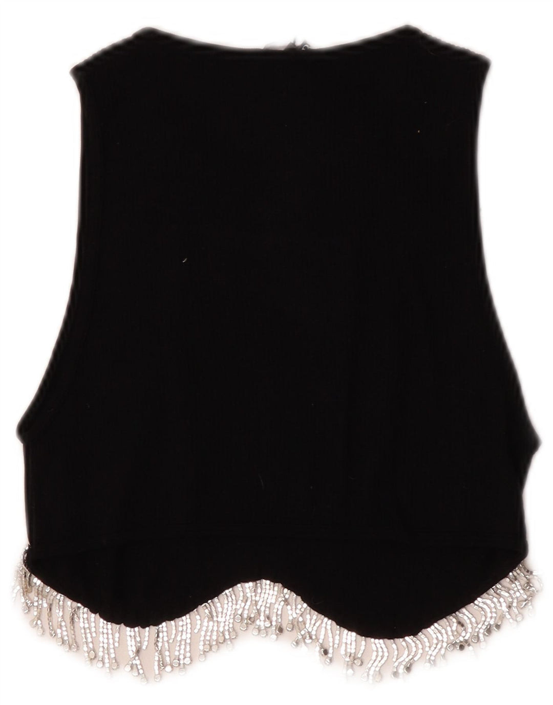 Zara Womens Crop Top UK 12 Medium Black Nylon