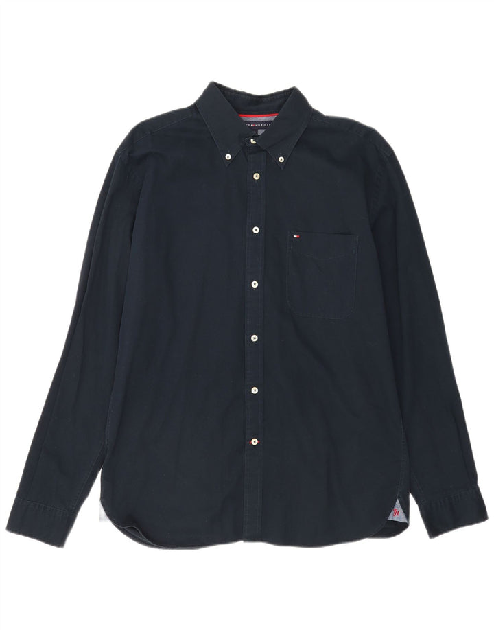 TOMMY HILFIGER Herreskjorte Stor marineblå bomuld