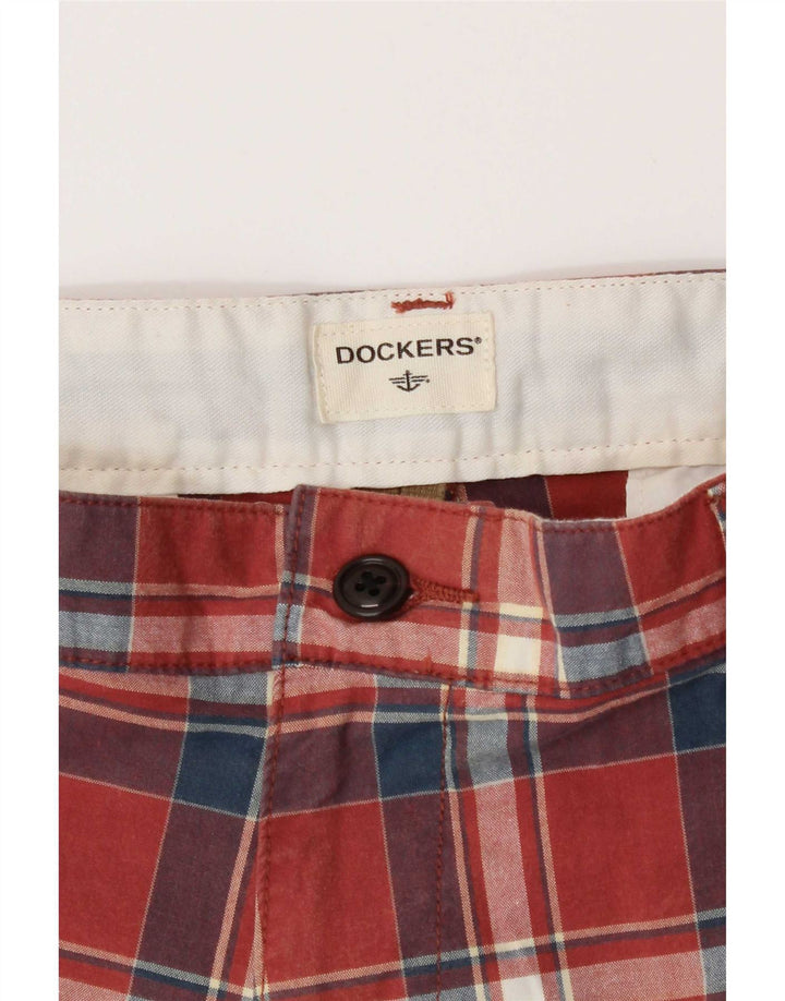 Dockers Chino Shorts til mænd W34, store rødternede bomuld
