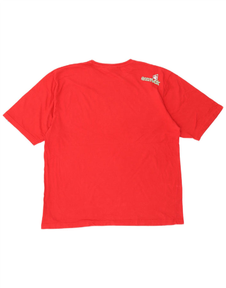 Saltrock Herre Grafisk T-Shirt Top 2XL Rød Bomuld
