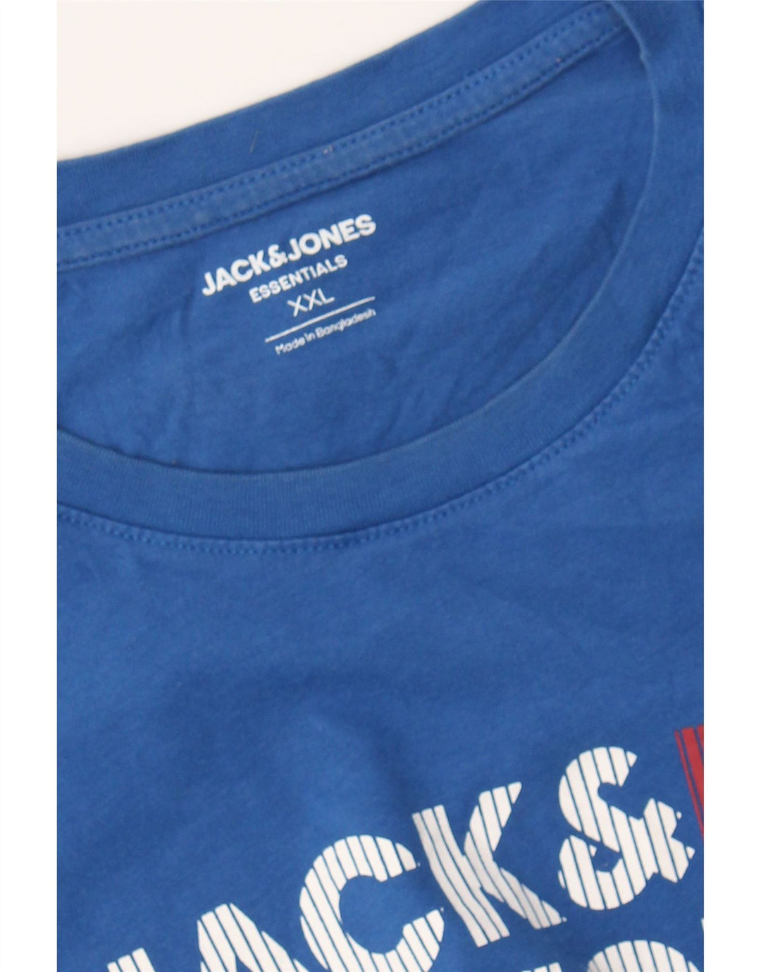 JACK & JONES Mens Graphic T-Shirt Top 2XL Blue Cotton Vintage Jack & Jones and Second-Hand Jack & Jones from Messina Hembry 