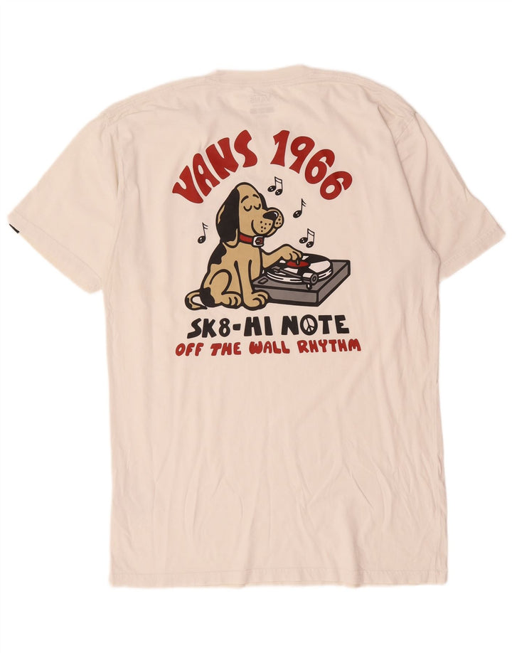 Vans Herre Classic Fit Grafisk T-Shirt Top Stor Hvid Bomuld