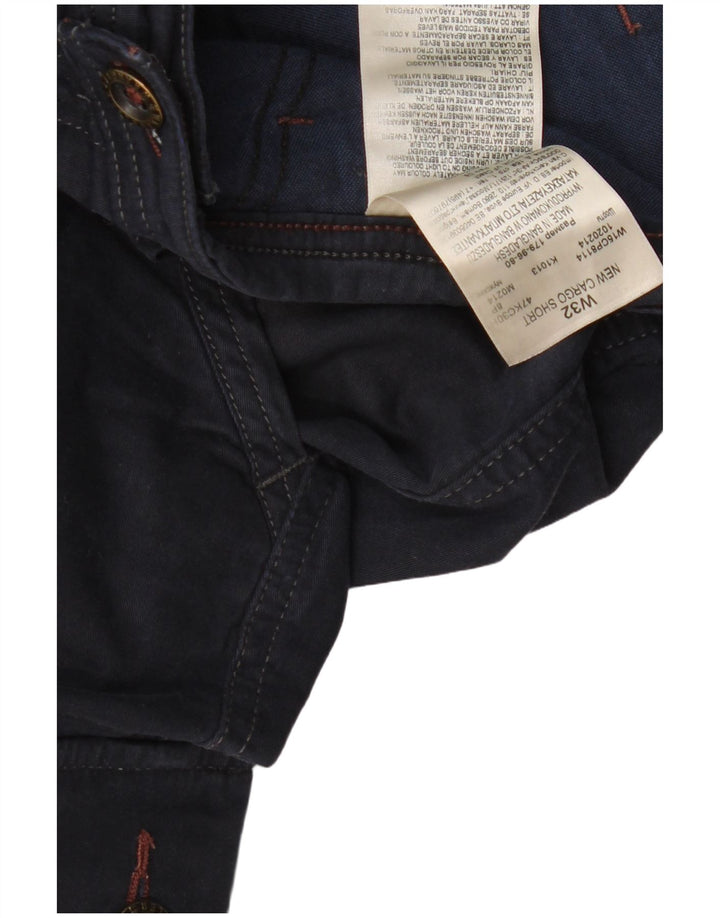 Wrangler Herre Cargo Shorts W32 Medium Marineblå Bomuld