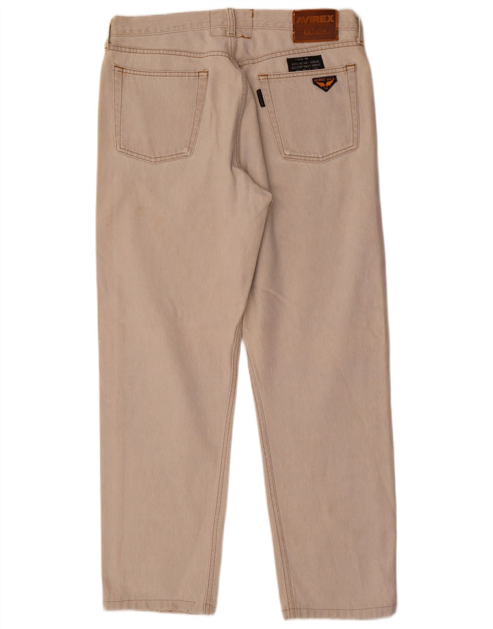 Avirex Straight Jeans til mænd W36 L30 Beige Bomuld