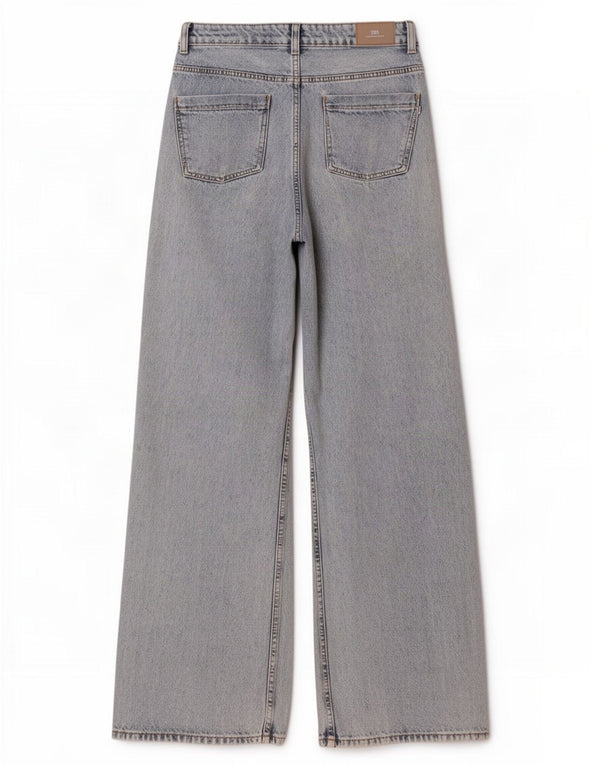 Zara Womens Distressed Wide Leg Jeans EU 38 Small W28 L32 Blue Cotton
