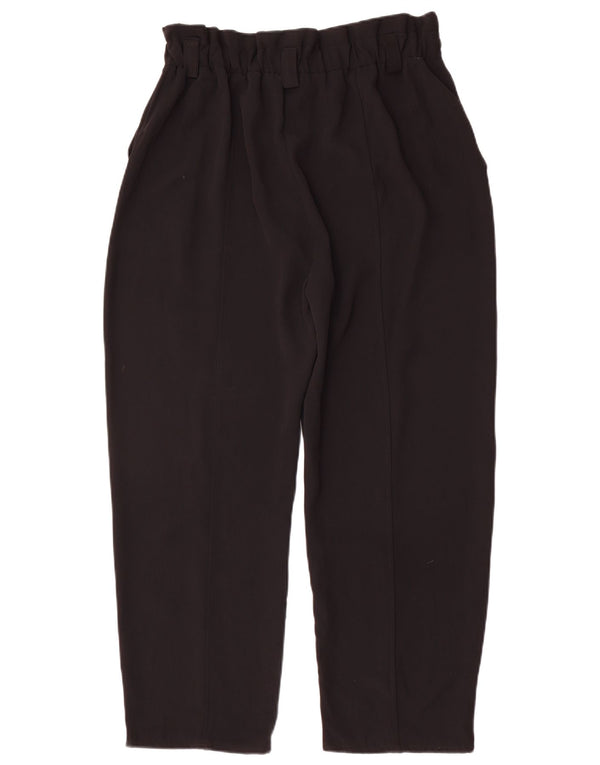 Zara Dame Højtalje tilspidsede Casual Bukser EU 38 Small W28 L25 Sort