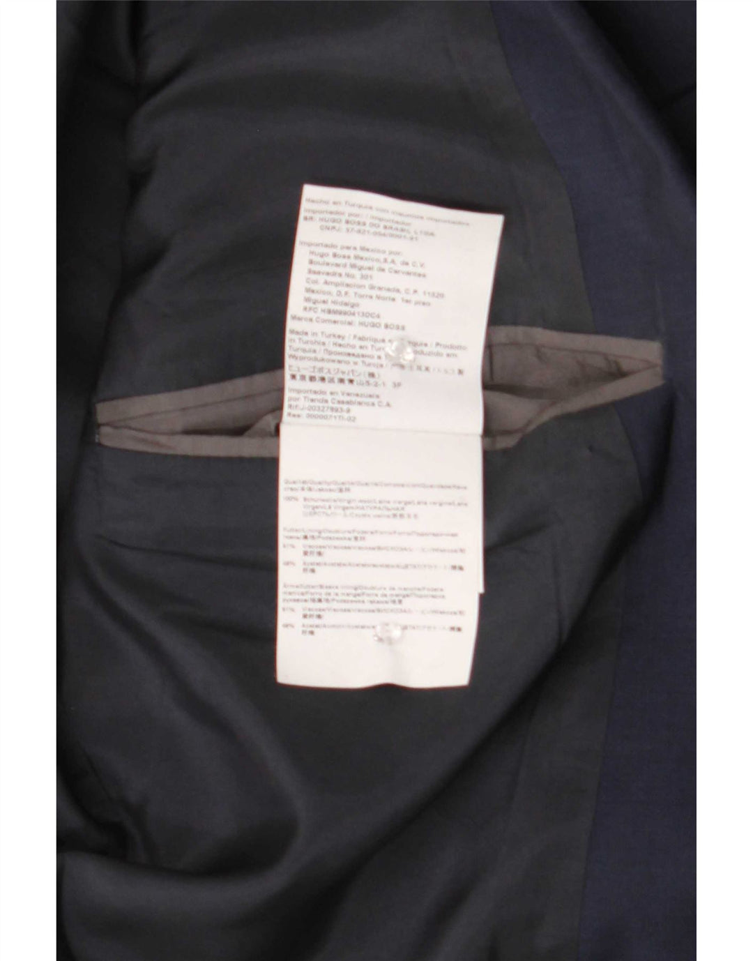 Hugo Boss Herre 2-knaps blazerjakke EU 46 Small Navy Blue Virgin Wool