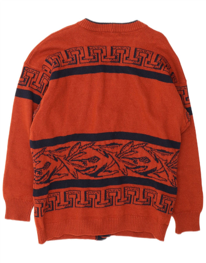 ICEBERG Herre grafisk cardigan sweater Medium Brun Geometrisk Virgin Wool