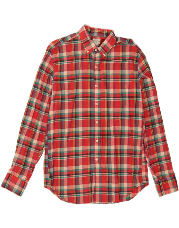 J. CREW Mens Shirt Size 43 Medium Red Check Cotton Vintage J. Crew and Second-Hand J. Crew from Messina Hembry 