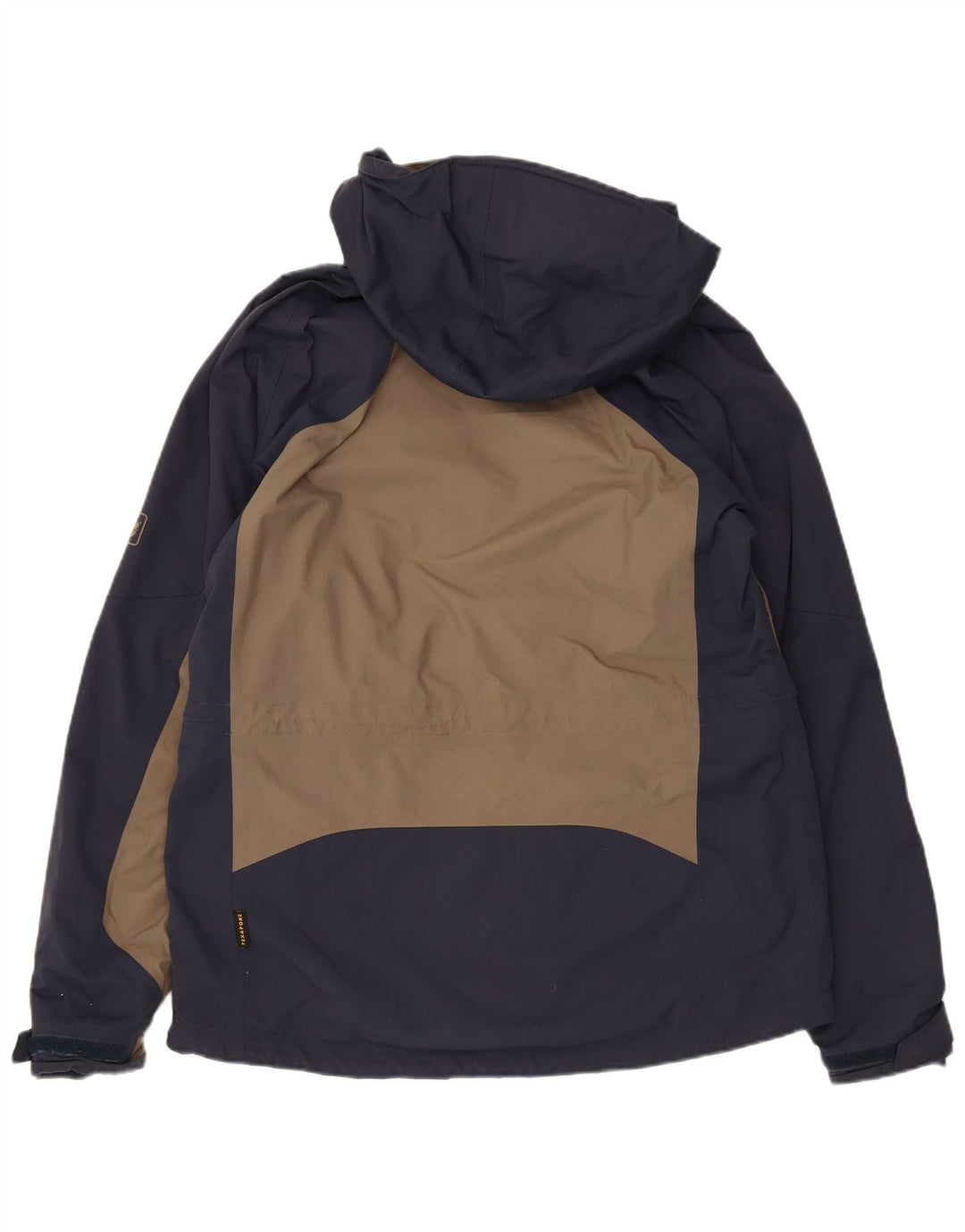 Jack Wolfskin Regnjakke med hætte til mænd UK 36/38 Medium Beige Colourblock