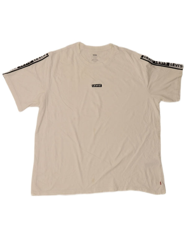 Levi's Herre afslappet grafisk T-shirt top XL hvid bomuld
