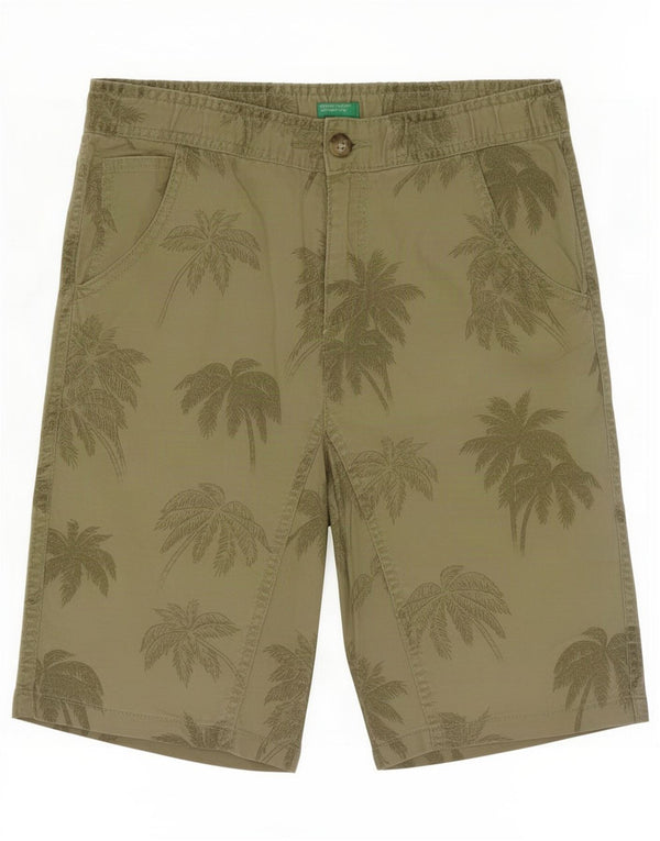 Benetton Girls Hawaii Chino Shorts 13-14 år XL W26 Grøn blomster