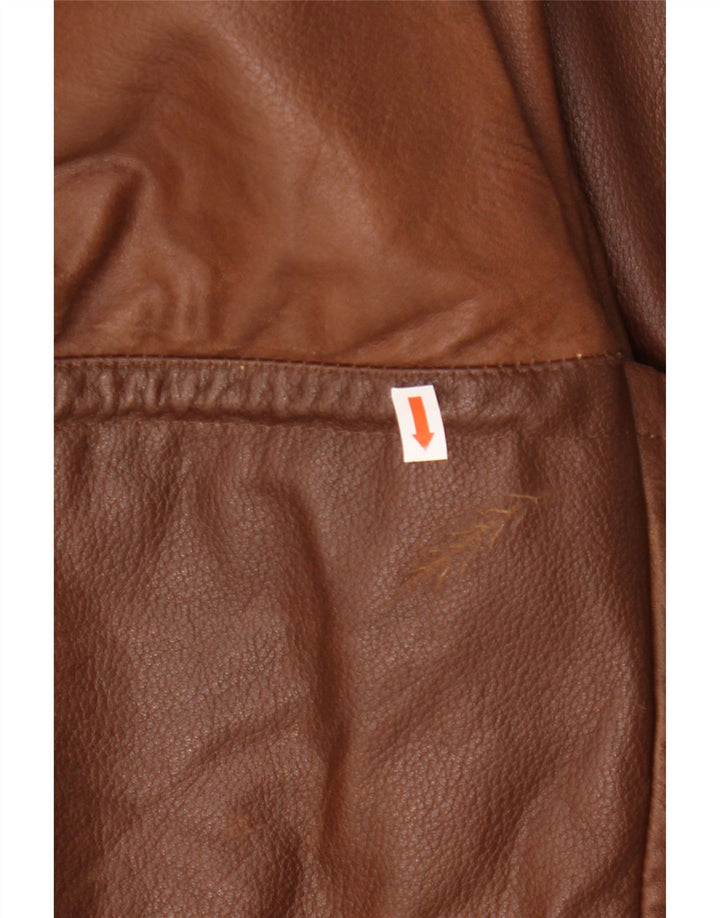 VINTAGE Herre læderjakke UK 42 XL Brunt læder