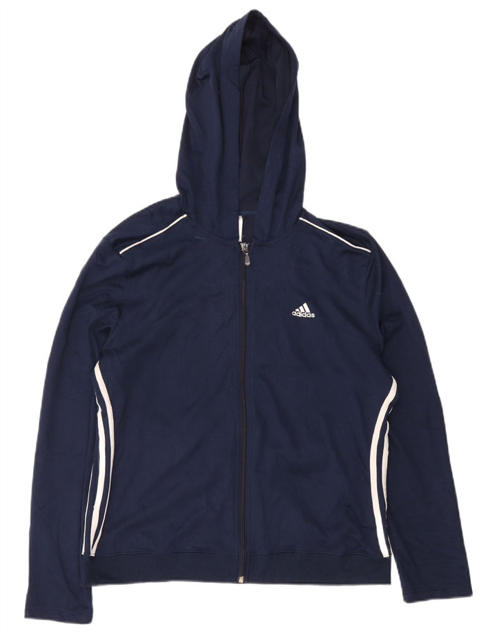 Adidas Dame Hættetræningsdragt Topjakke UK 18 XL Navy Blue Polyester