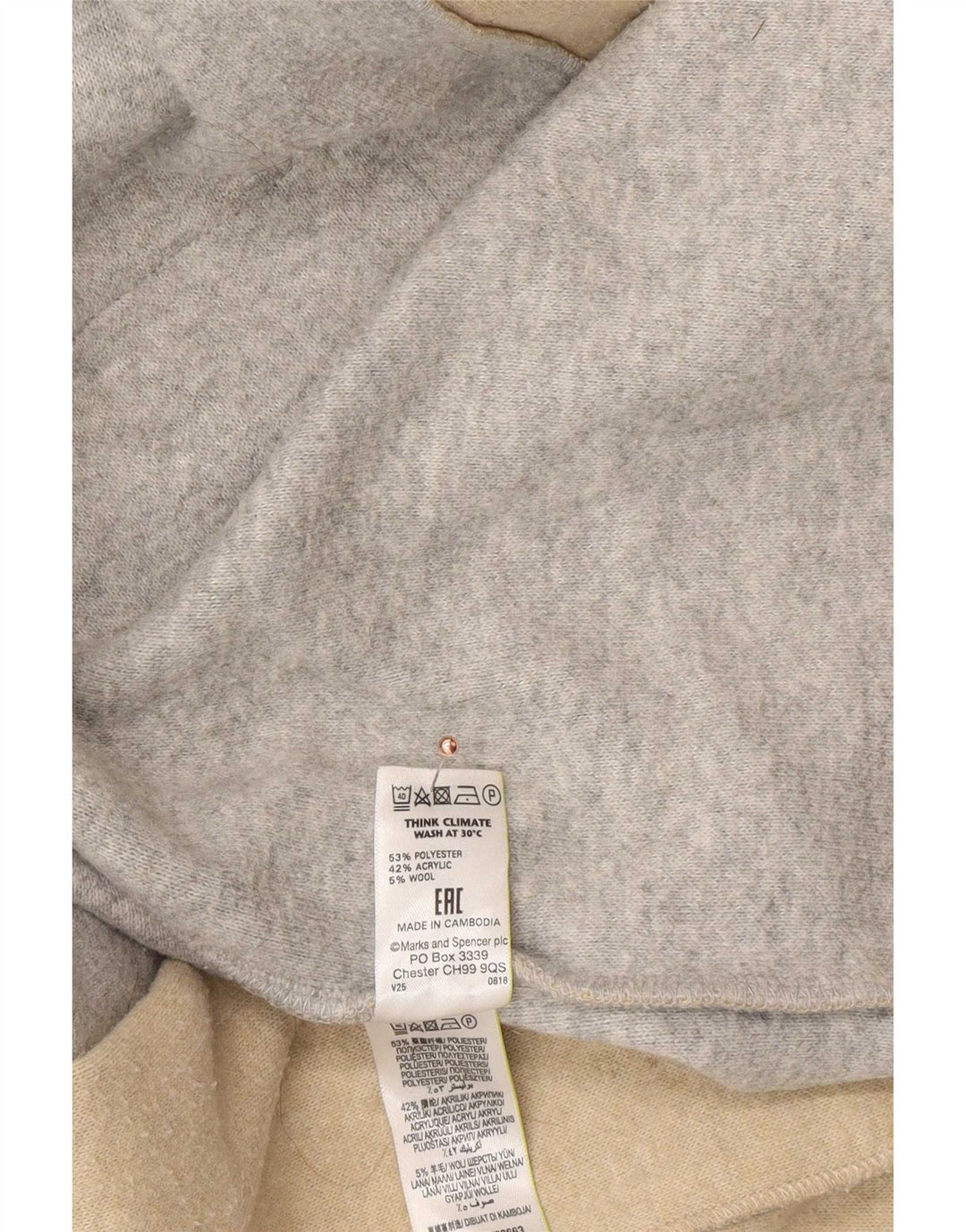 Marks & Spencer Dame åben overfrakke UK 14 Medium Grey Polyester