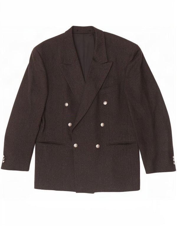 Van Gils Mens Double Breasted Blazer Jacket UK 40 Large Grey Wool