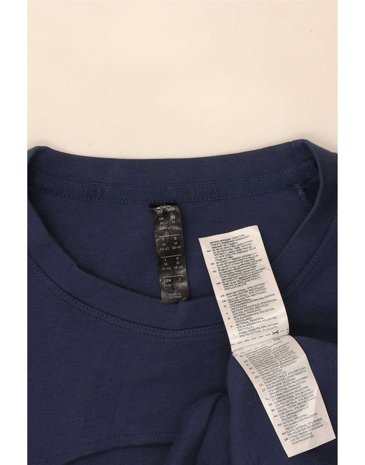 Adidas Dame Sweatshirt Jumper UK 12/14 Medium Navy Blue Bomuld
