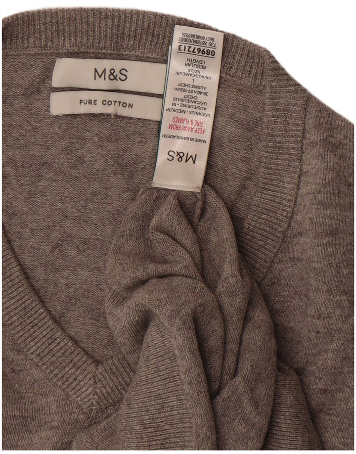 Marks & Spencer Herre V-hals sweater Stor grå bomuld