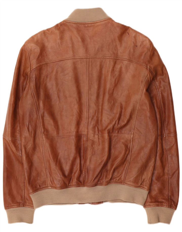 Talenti Herre Læderjakke IT 48 Medium Brun Colourblock Læder