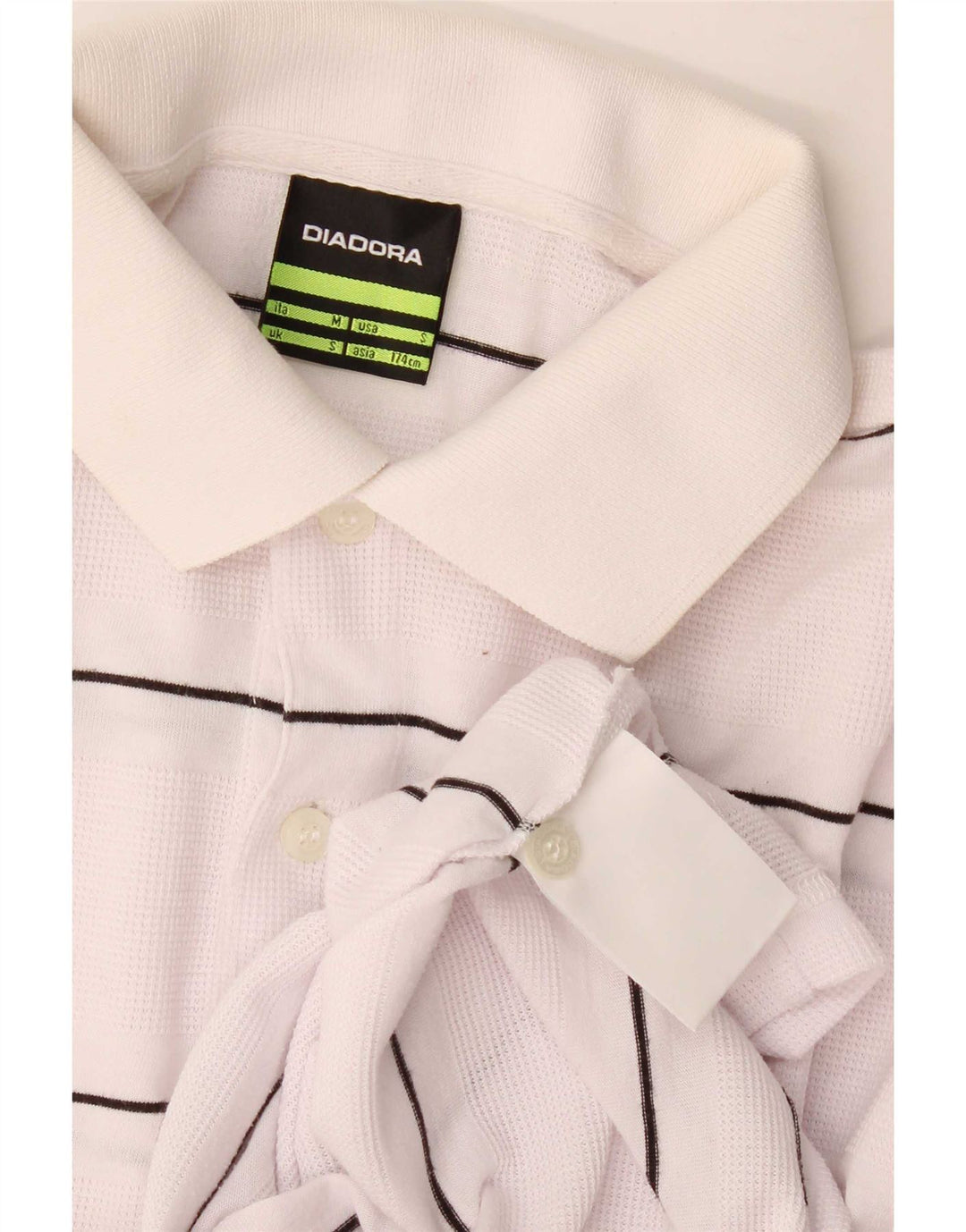 Diadora herre polo shirt lille hvid stribet