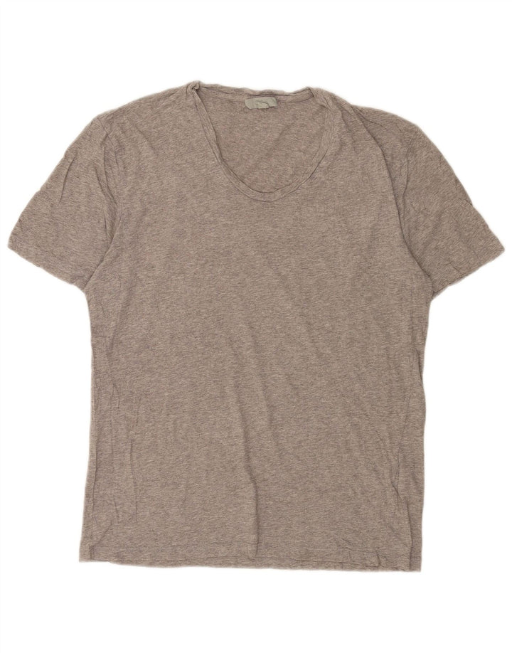 Cos Herre T-shirt Top Medium Grey Flecked Bomuld
