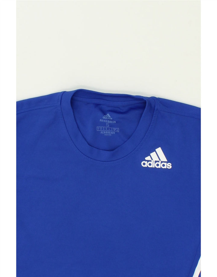 ADIDAS Mens Aeroready T-Shirt Top Small Blue Polyester Vintage Adidas and Second-Hand Adidas from Messina Hembry 