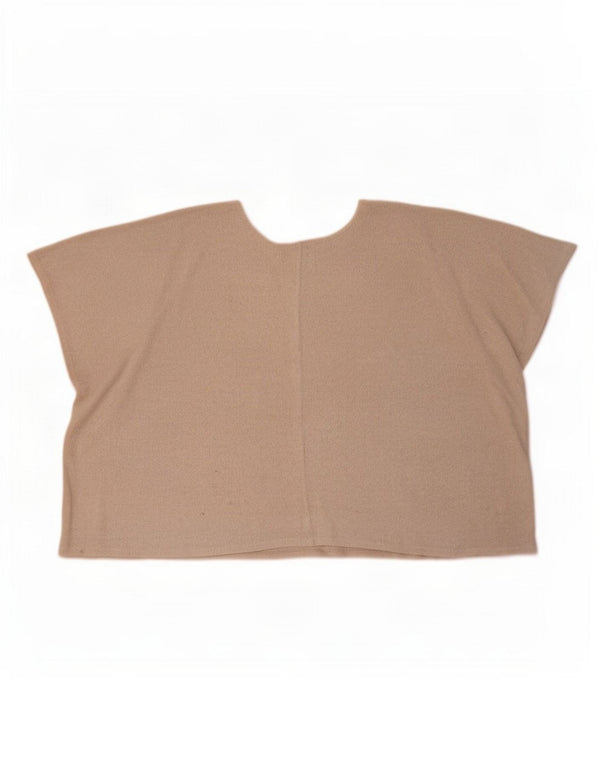 Zara Dame Oversized Bluse Top UK 14 Medium Beige Viscose