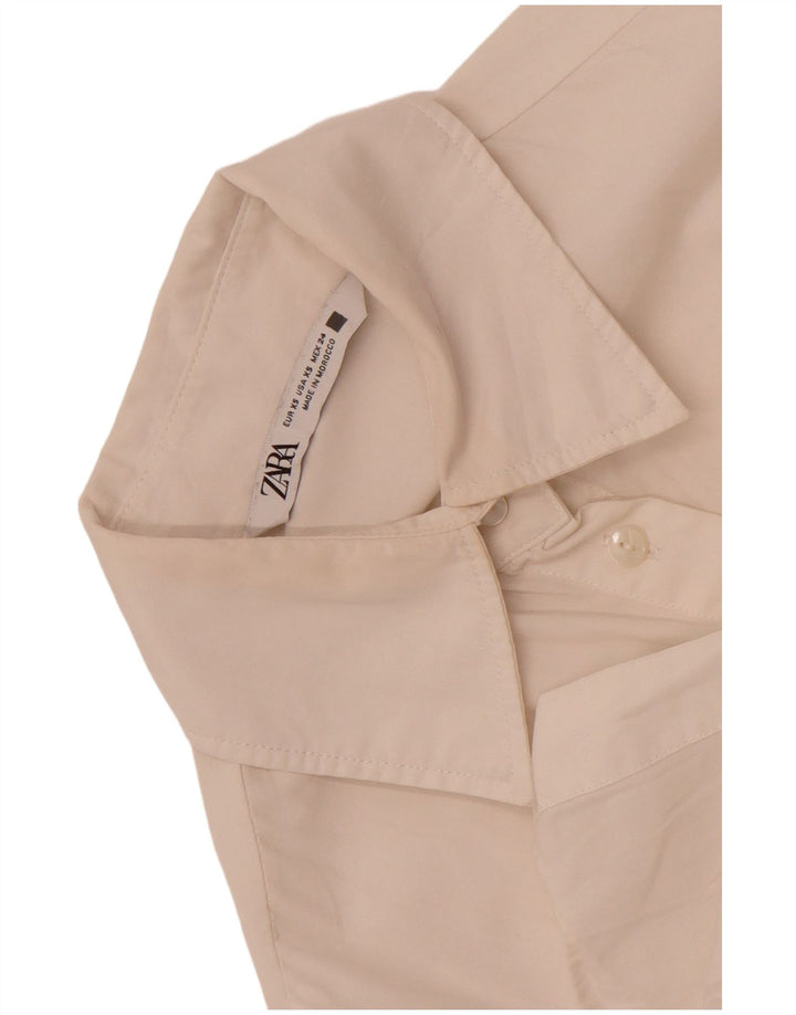 Zara Oversized skjortebluse til kvinder UK 6 XS Hvid