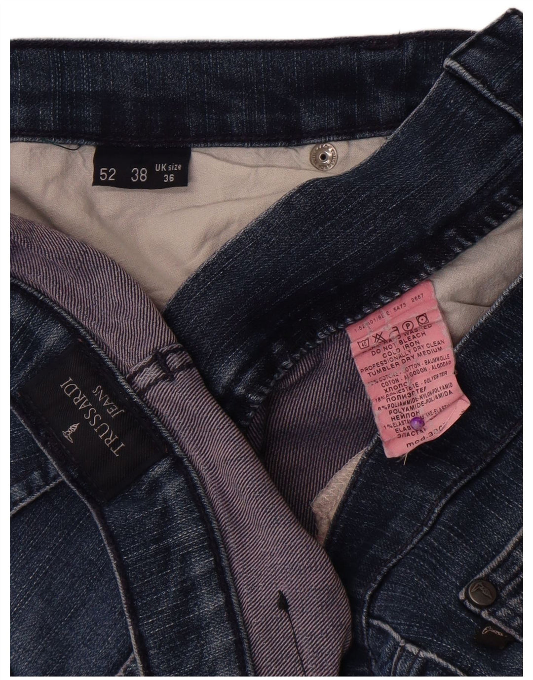 Trussardi Straight Jeans til mænd W36 L32 blå bomuld