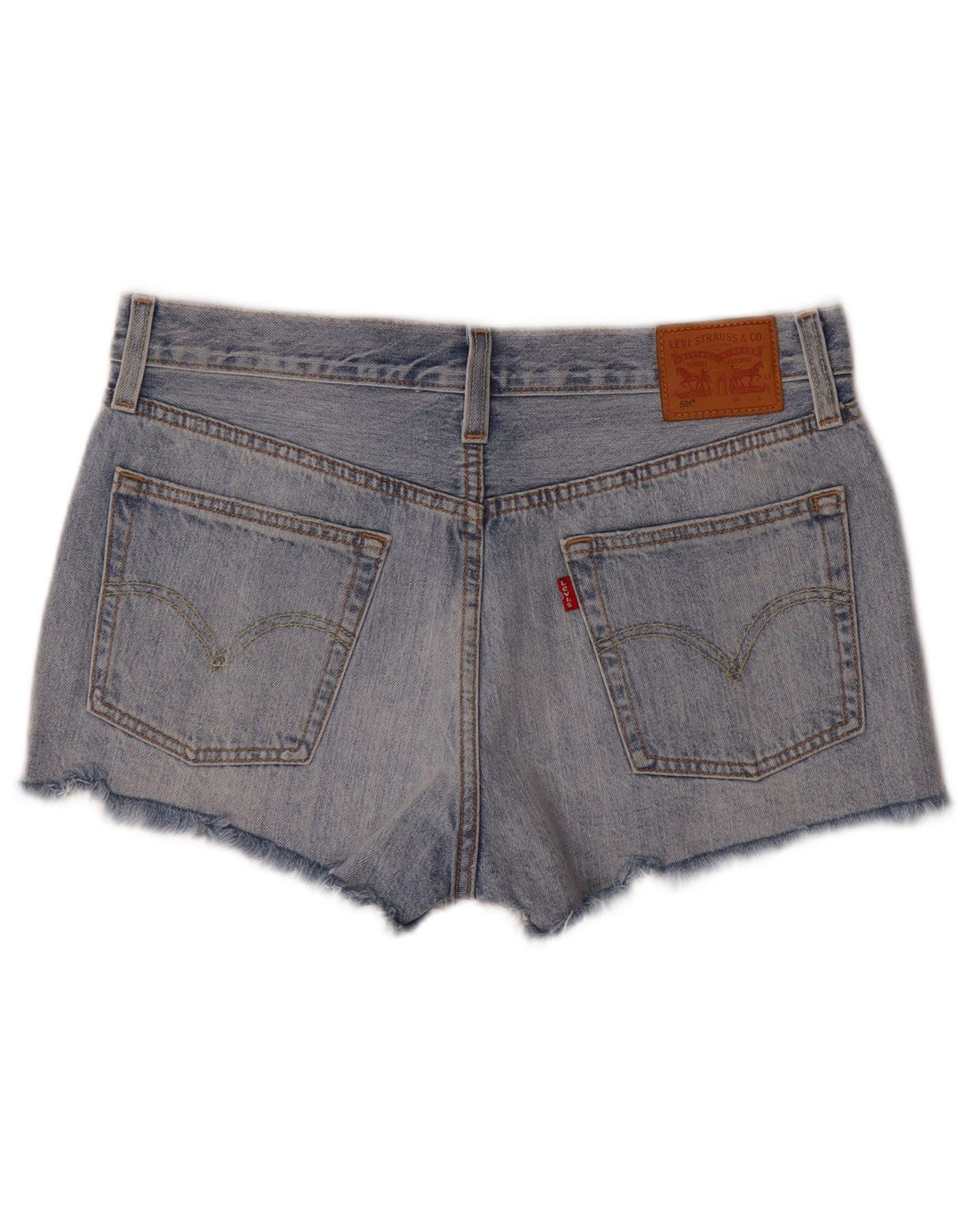 Levi's Womens 501 Distressed Denim Shorts W31 Medium Blue Bomuld